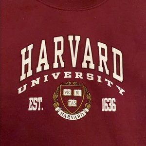Harvard university cropped crew neck